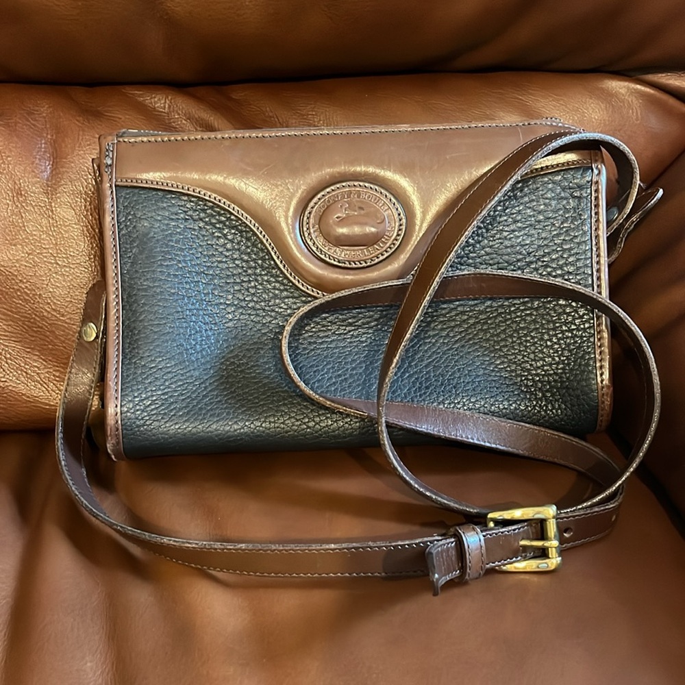 EUC Dooney & Bourke black brown leather long strap small crossbody - Picture 5 of 9